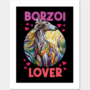 Borzoi lover, stained glass. I love borzois. Posters and Art